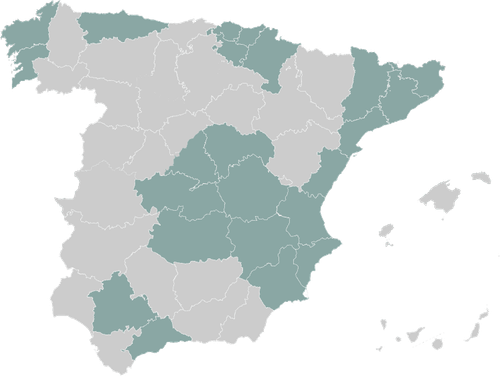 mapa con las provincias donde qida da cobertura